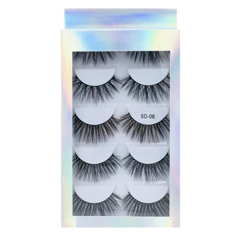 5 Pair Black Thick Fake Eyelash 3d Classic Fiber Fake False Eyelashes Faux Mink False Eyelashes Makeup Extension Fake Eyelashes