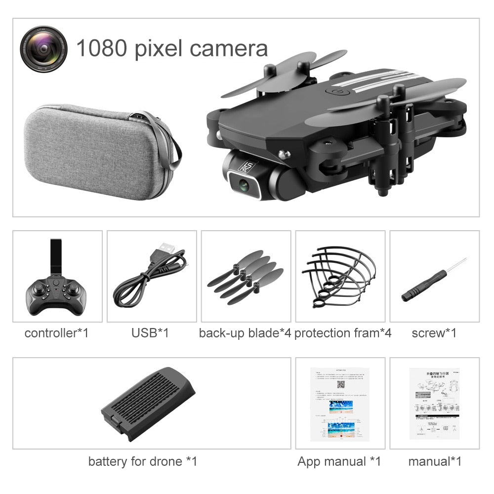 XKJ 2020 New Mini Drone 4K 1080P HD Camera WiFi Fpv Air Pressure Altitude Hold Black And Gray Foldable Quadcopter RC Dron Toy