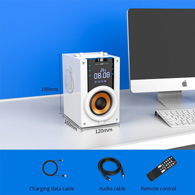2200mAh Big Power Bluetooth Speaker Subwoofer Wireless Portable Heavy Bass Stereo Speakers Music Player LCD Display FM Radio TF