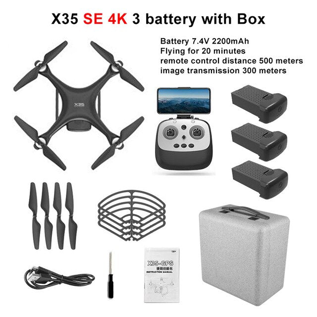 Wecute 2020 X35 Drone RC Quadcopter 4K Profissional GPS Drone With HD Camera Gimbal FPV 5G WIFI 1KM Flight distance VS SG906 pro