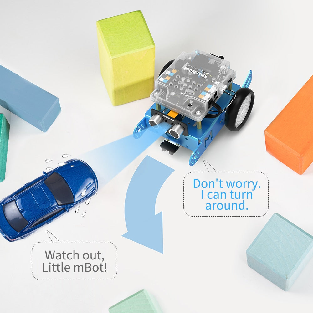 Makeblock mBot DIY Robot Kit, Arduino,Entry-level Programming for Kids, STEM Education. (Blue, Bluetooth Version)