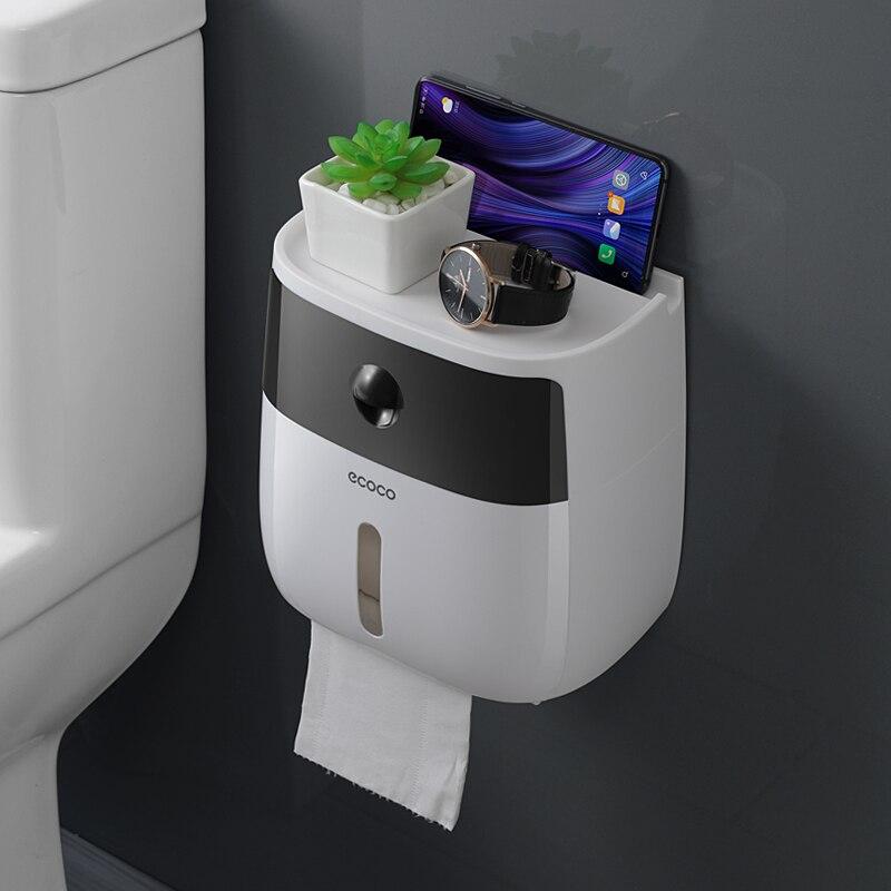 ecoco Portable Toilet Paper Holder Plastic Waterproof Paper Dispenser For Toilet Home Storage Box Bathroom Accessories