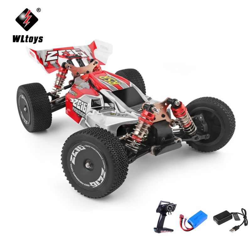 WLtoys 144001 1/14 2.4G Racing Remote Control Car Competition 60 km/h Metal Chassis 4wd Electric RC Formula Car USB Charging