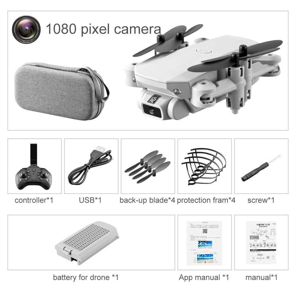 XKJ 2020 New Mini Drone 4K 1080P HD Camera WiFi Fpv Air Pressure Altitude Hold Black And Gray Foldable Quadcopter RC Dron Toy