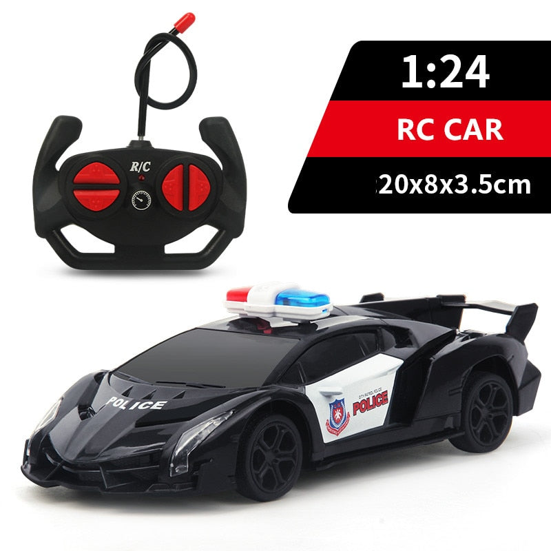 RC Toys Racing Police 1:24 Remote Control Car for Kids Xmas Birthday Gifts Light Electric Carro Juguetes Chidlren Toys for Boys