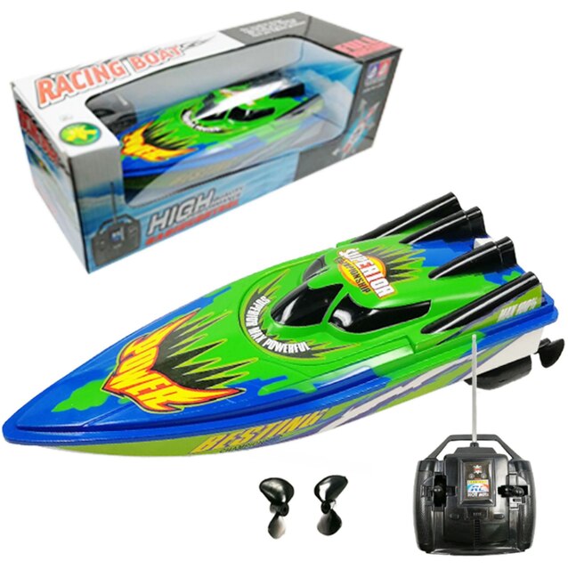4 Channels RC Boats Plastic Fast Boat Rowing Navigation Remote Control Speed Waterproof Electric Toy Twin Motor Kid Chirdren Toy