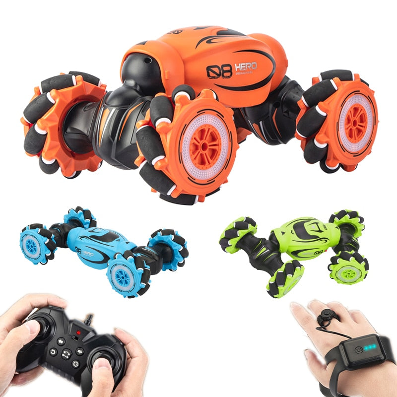2020 NEW Remote Control Stunt Car Gesture Induction Twisting Off-Road RC Cars Vehicle Light Music Drift Dancing Side Driving Toy