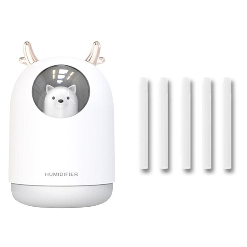 Air Humidifier Ultrasonic Electric USB Humidifier 300ML Aromatherapy Spray Nebulizer with Light