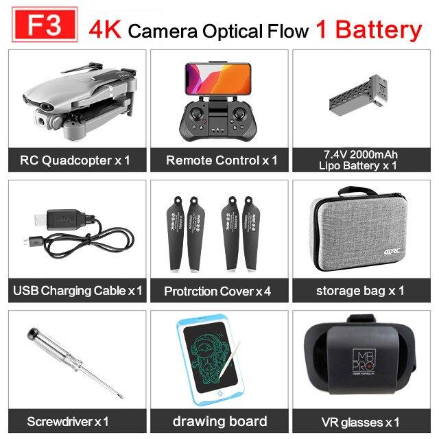 2020 NEW F3 drone GPS 4K 5G WiFi live video FPV quadrotor flight 25 minutes rc distance 500m drone HD wide-angle dual camera