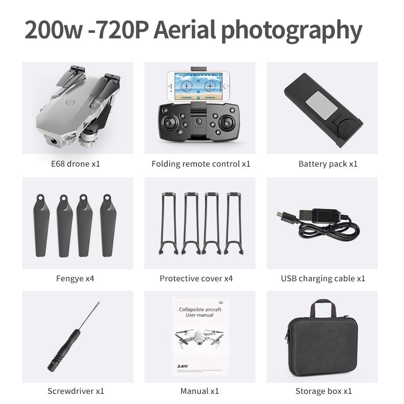 E59 RC Drone 4K HD Camera Professional Aerial Photography Helicopter 360 Degree Flip WIFI Real Time Transmission Quadcopter