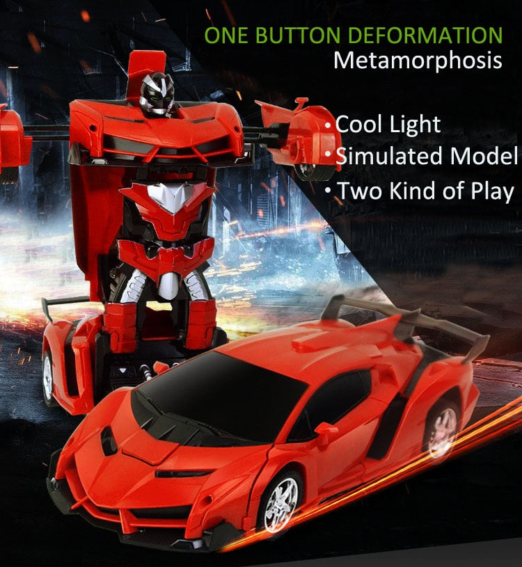 Car Toys RC Car Transformation Robots Remote control Sports Vehicle Model Robots Toys Cool Deformation Car Kids Christmas gifts