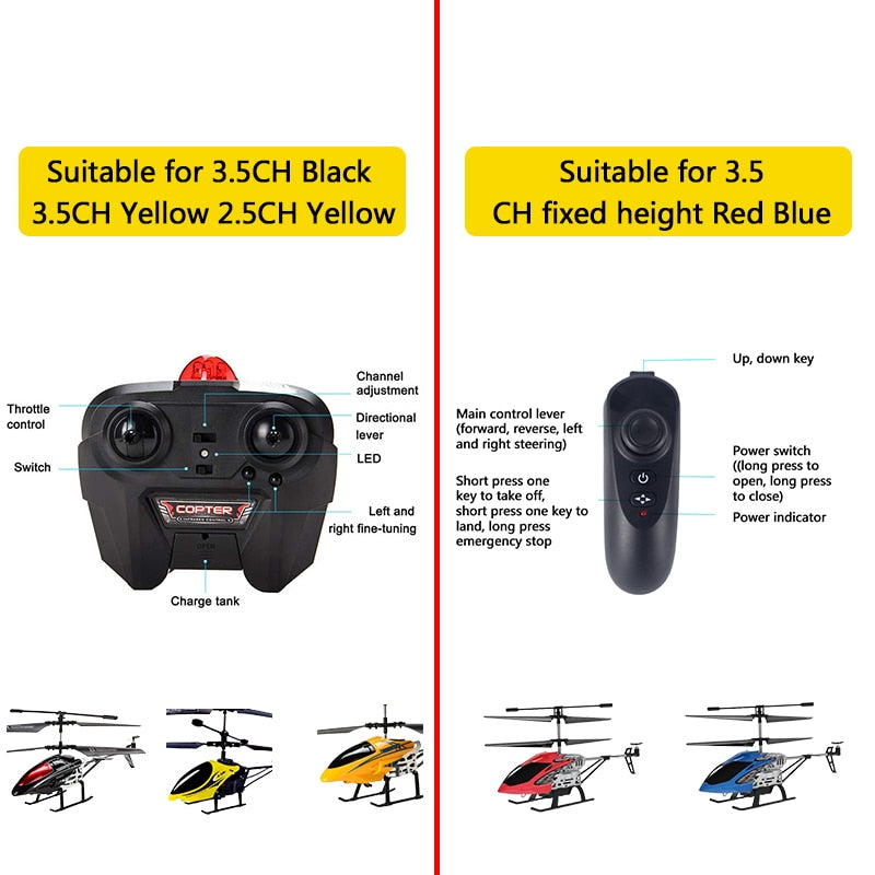 RC Helicopter 3.5 CH Radio Control Helicopter with LED Light Quadcopter Children Christmas Gifts Shatterproof Flying Toys Model