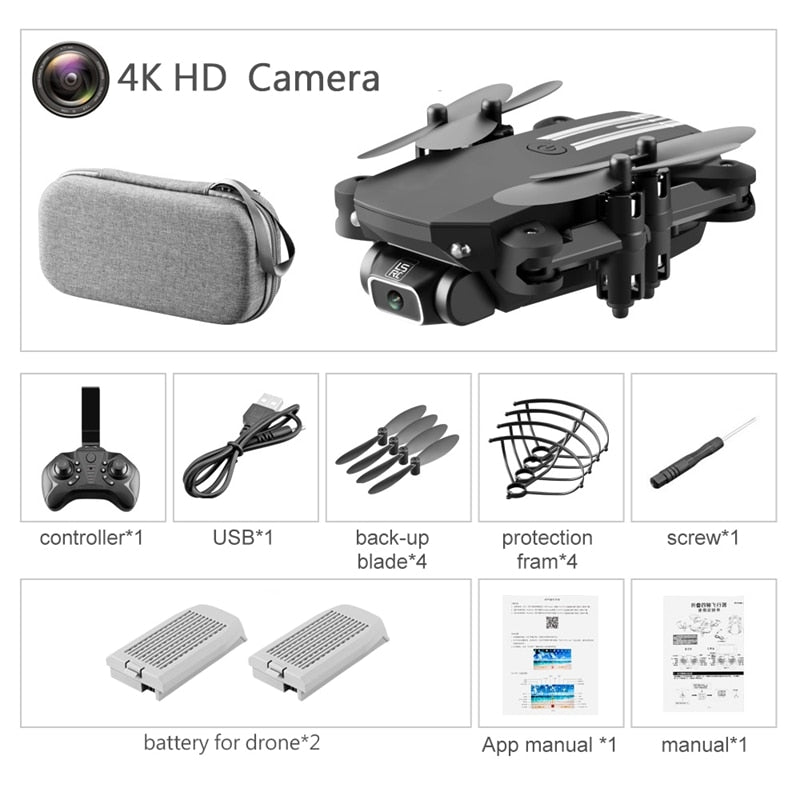 Drone 4k HD Wide Angle Camera 0.3MP/5.0MP/4K HD Cameras Mini Drone LS-MIN Dron Camera Quadcopter Height Keep Drones Toys Gifts