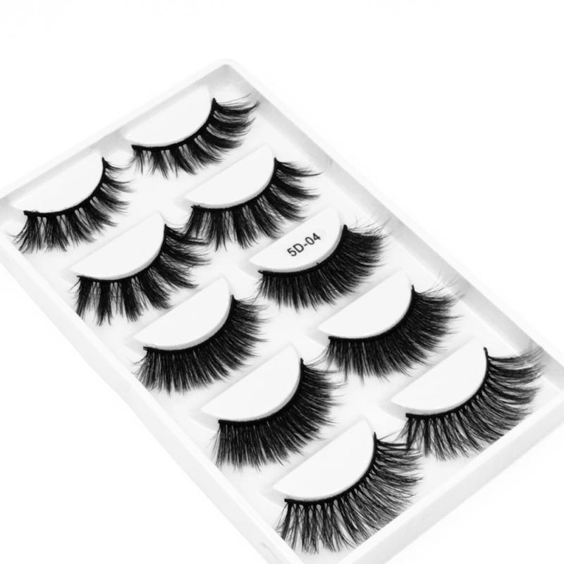 5 Pair Black Thick Fake Eyelash 3d Classic Fiber Fake False Eyelashes Faux Mink False Eyelashes Makeup Extension Fake Eyelashes