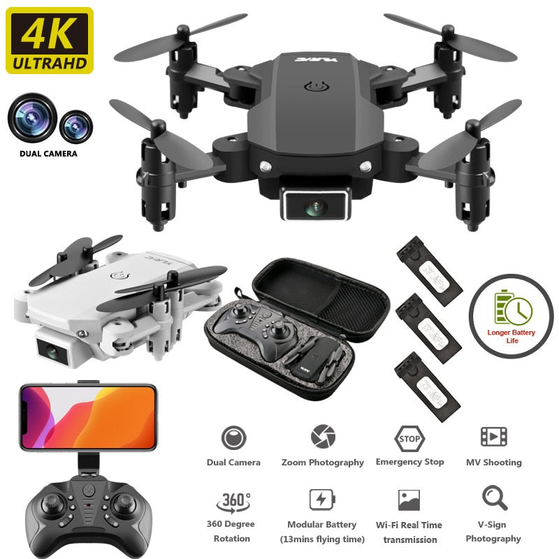MINI 2.4G WIFI FPV 720PHD mini folding drone aerial photography 720P ultra-long endurance remote control airplane children's F4*