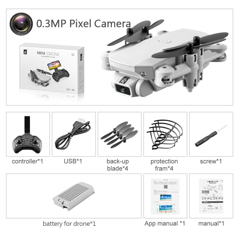 Drone 4k HD Wide Angle Camera 0.3MP/5.0MP/4K HD Cameras Mini Drone LS-MIN Dron Camera Quadcopter Height Keep Drones Toys Gifts