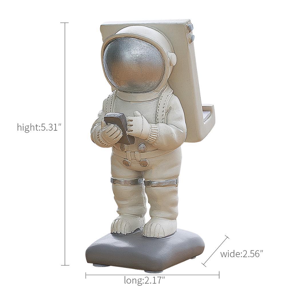 Creative Penholder Mobile Phone Stand Resin Astronaut Figurine Home Decoration Office Desk Accessories Practical Desktop Holder