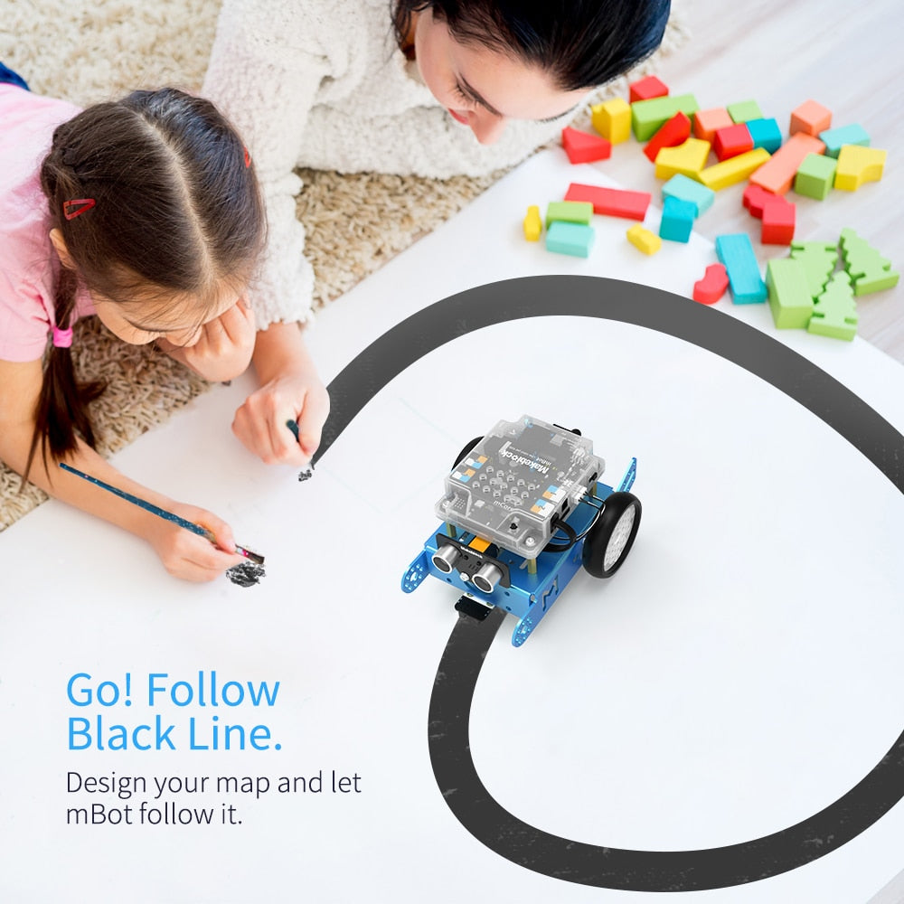 Makeblock mBot DIY Robot Kit, Arduino,Entry-level Programming for Kids, STEM Education. (Blue, Bluetooth Version)