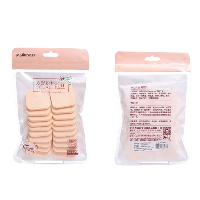20pcs Wet And Dry Use Makeup Sponge Powder Puff Foundation Cosmetic Facial Sponges Soft Powder Puff For BB Cream Blush Cream