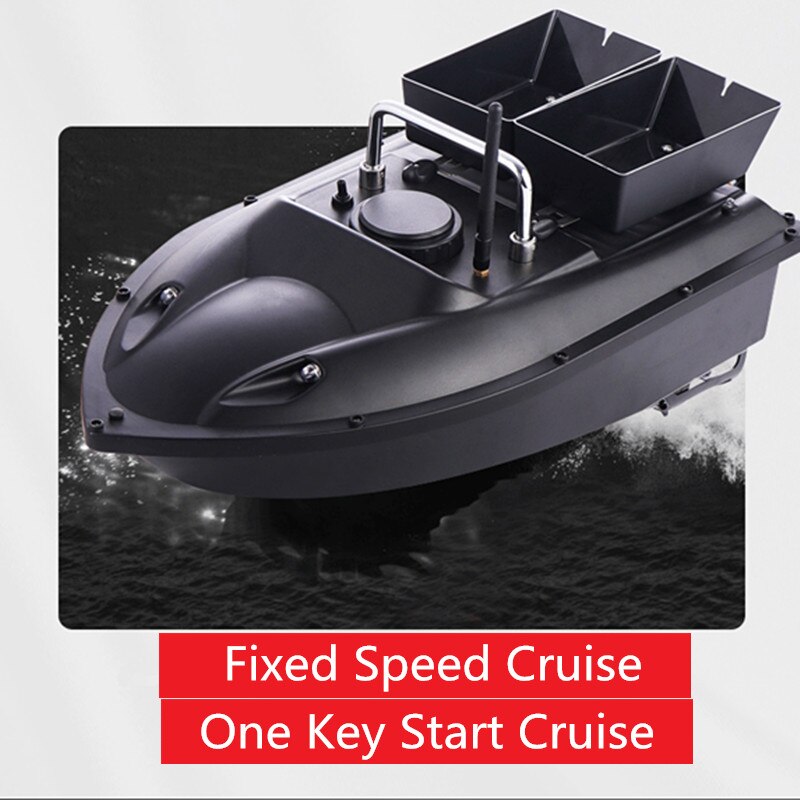 New High Quality Double hopper Double Motor Fixed speed Cruise Automatic Feed Fishing Bait Boat with waterproof bag car charger