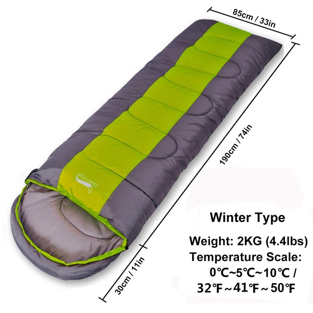 Desert&Fox Large Sleeping Bag for Adults 1pc Winter Type Envelope Warm Sleeping Bags Blanket for Camping Hiking Tourism 220x85cm