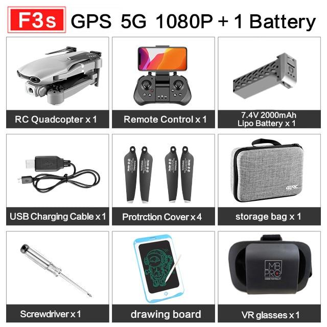 2020 NEW F3 drone GPS 4K 5G WiFi live video FPV quadrotor flight 25 minutes rc distance 500m drone HD wide-angle dual camera