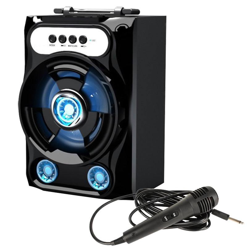 Portable Wireless Bass Bluetooth 5.0 Speaker 1200mAh Hands-free Call Speaker with Microphone for Bluetooth/AUX/USB//TF/FM Play