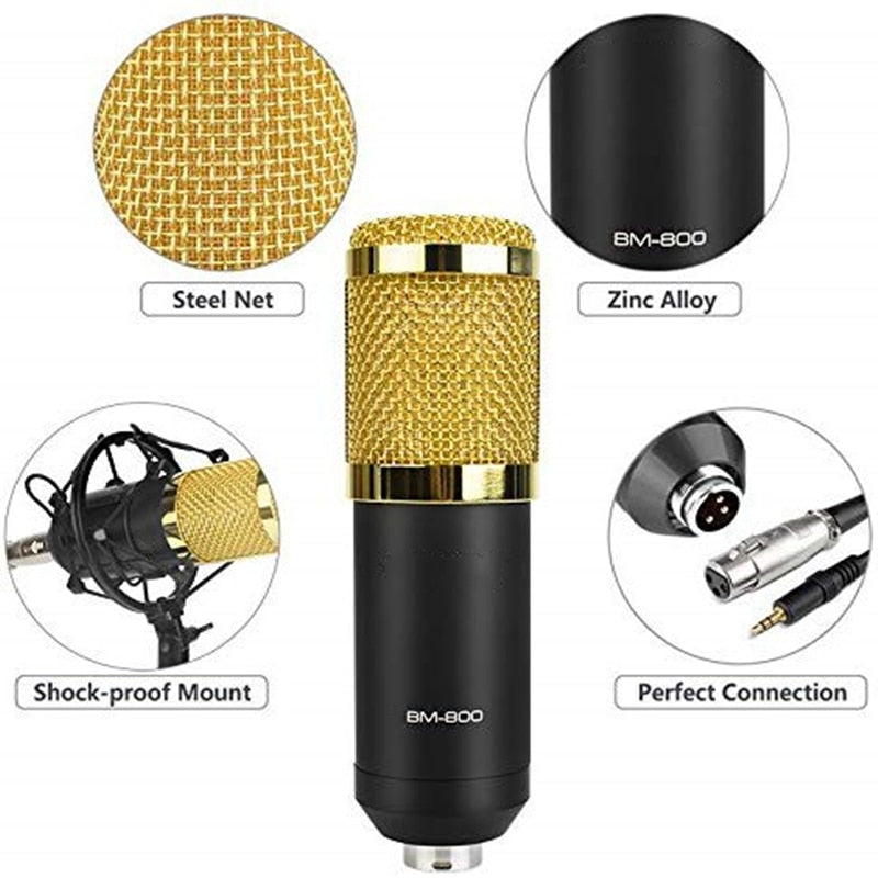 BM 800 karaoke microphone BM800 studio condenser mikrofon mic bm-800 For KTV Radio Braodcasting Singing Recording computer