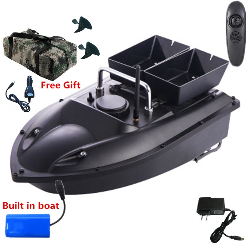 180minis life 500m Distance Double Hopper RC Fishing Bait boat With 3pcs 5200mah boat battery free car charger waterproof bag to