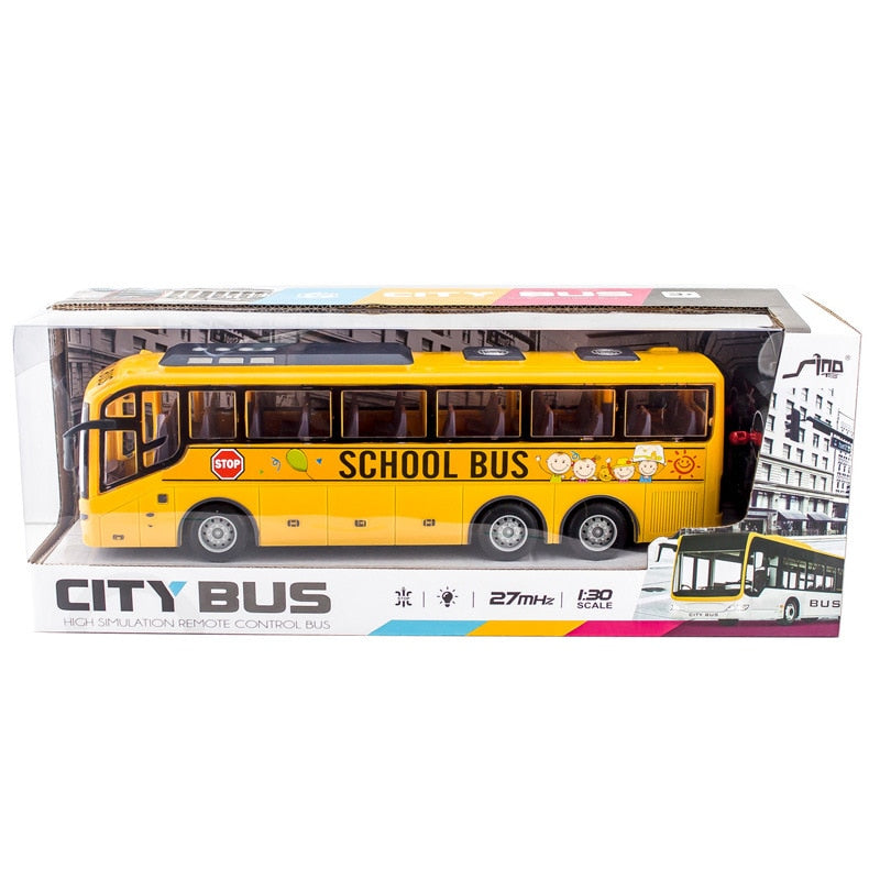 4CH Electric Wireless Remote Control Bus with Light Simulation School Bus Tour Bus Model Toy
