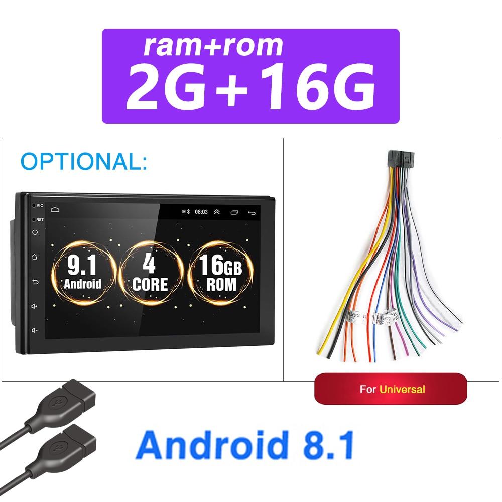 Podofo Android 9.1 2 Din Car radio Multimedia GPS Player 2DIN 2.5D Universal For Volkswagen Nissan Hyundai Kia toyota LADA Ford