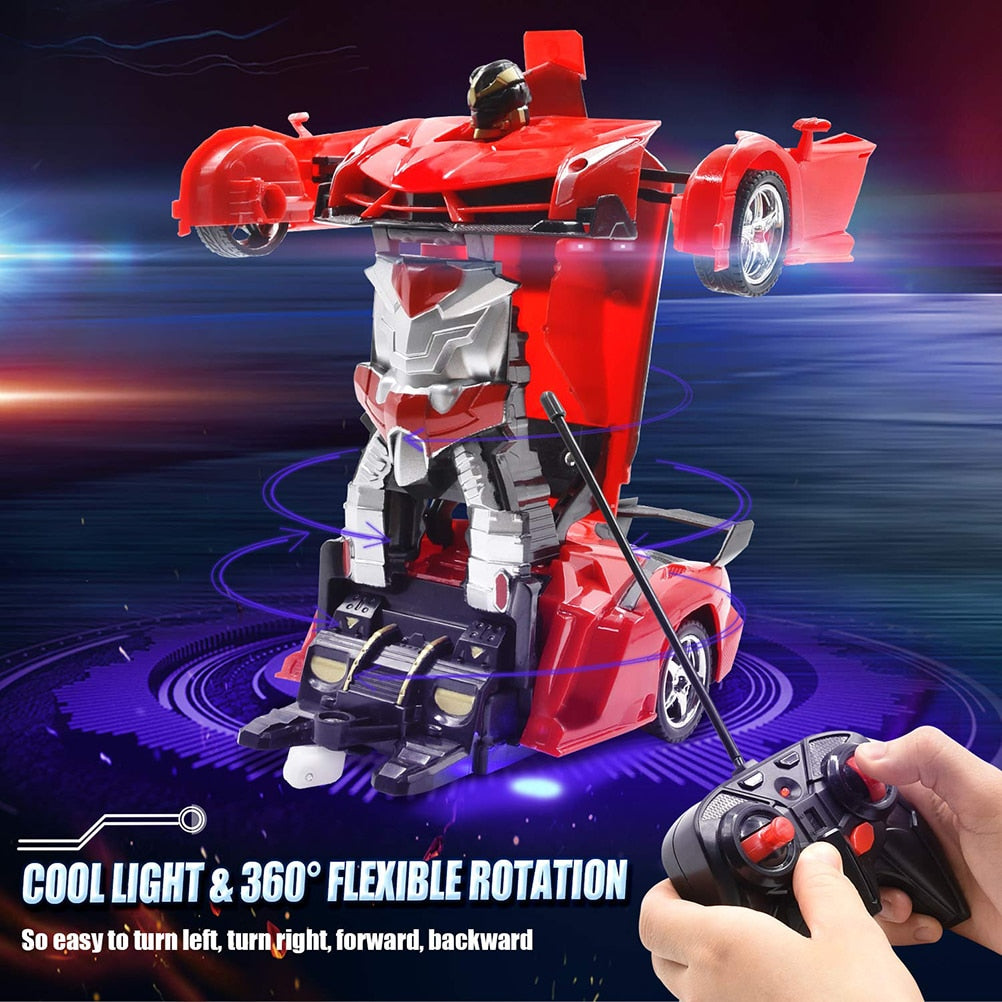 One-Click Deformation 360 Degree Remote Control Car Robot 2.4 GHz Remote Deformation Car Robot Toy Children Car Toy
