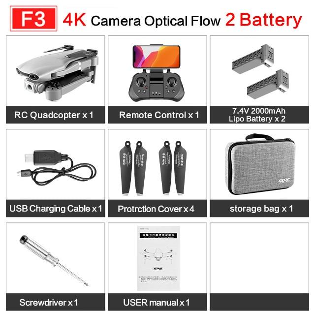 2020 NEW F3 drone GPS 4K 5G WiFi live video FPV quadrotor flight 25 minutes rc distance 500m drone HD wide-angle dual camera