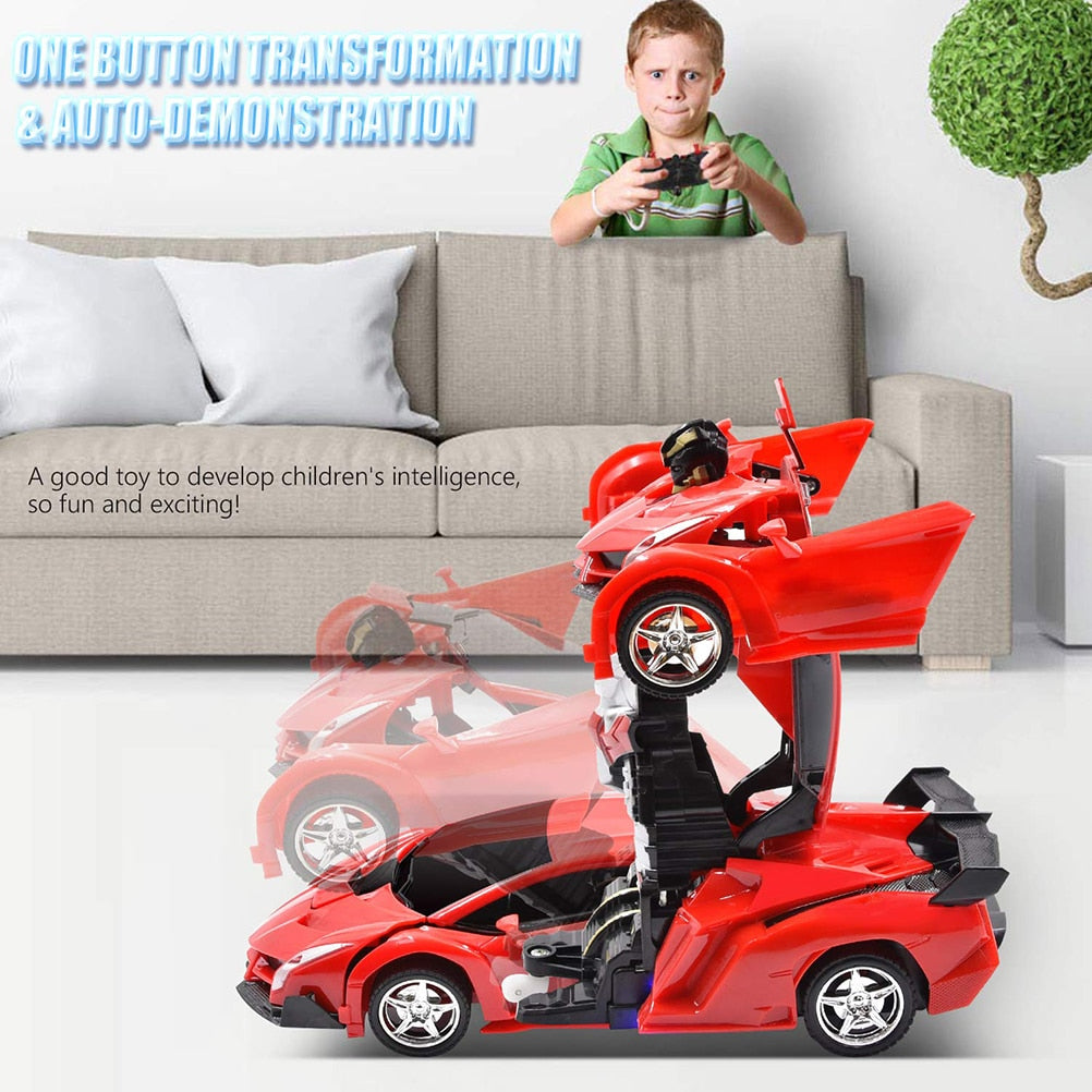 One-Click Deformation 360 Degree Remote Control Car Robot 2.4 GHz Remote Deformation Car Robot Toy Children Car Toy