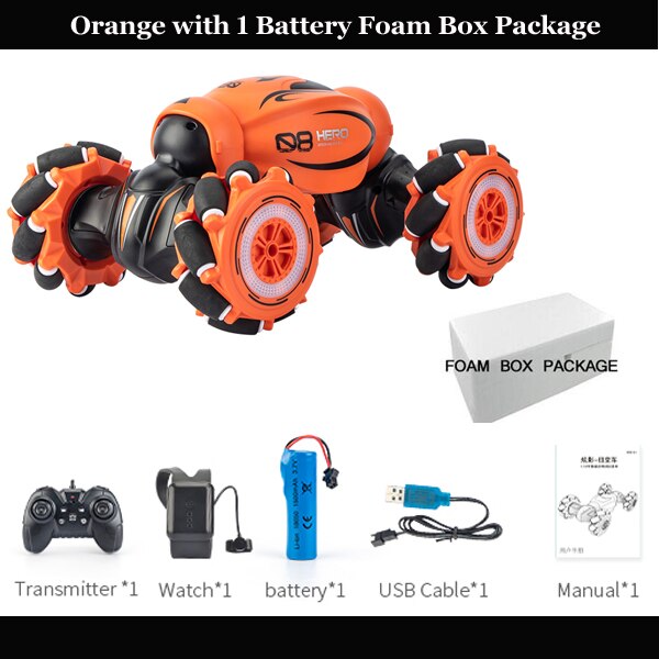 2020 NEW Remote Control Stunt Car Gesture Induction Twisting Off-Road RC Cars Vehicle Light Music Drift Dancing Side Driving Toy