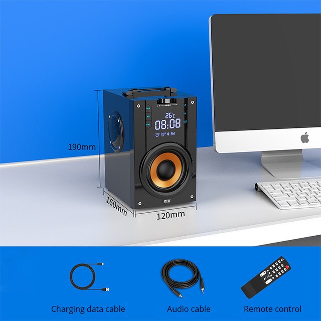 2200mAh Big Power Bluetooth Speaker Subwoofer Wireless Portable Heavy Bass Stereo Speakers Music Player LCD Display FM Radio TF