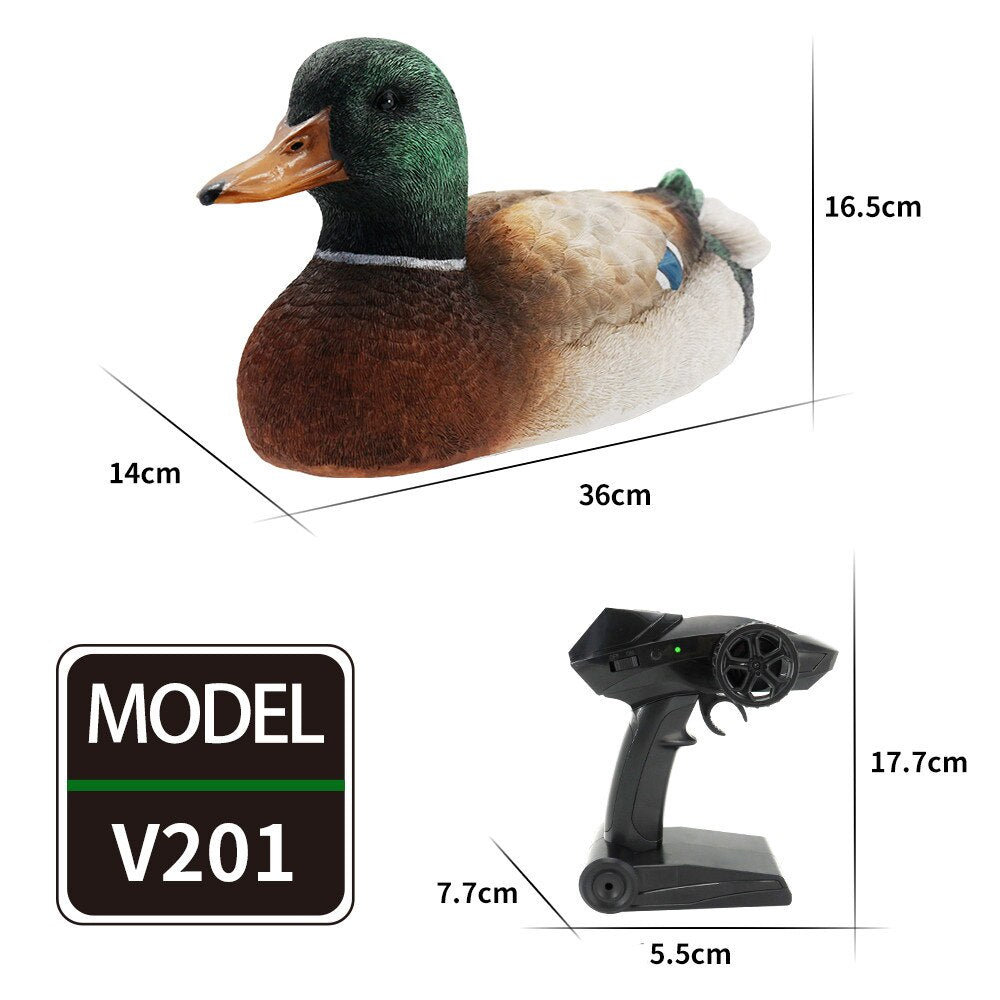 Flytec V201 RC Boat Duck Boat 2.4Ghz Hunting Motion Duck Boat 2 Motor Water Toys for Swimming Pool Pond Children Educational Toy