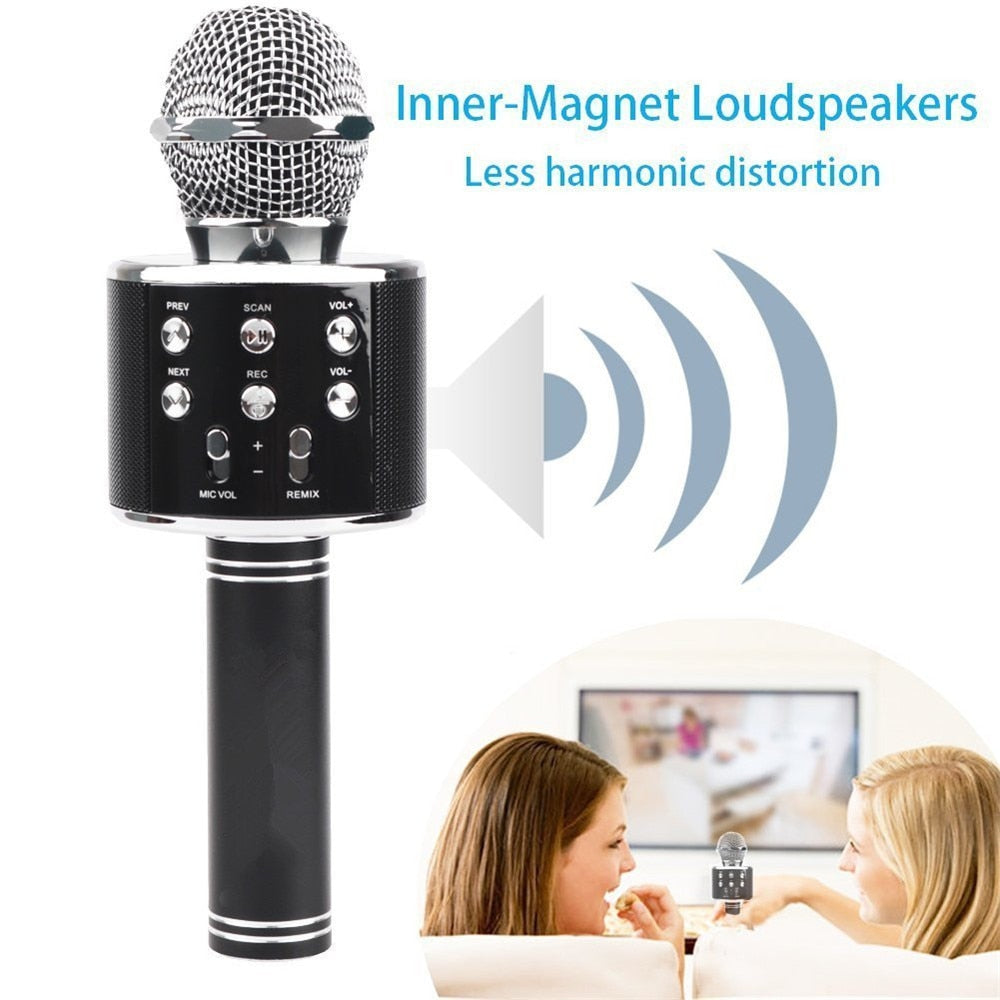 WS 858 wireless USB microphone professional condenser karaoke mic bluetooth stand radio mikrofon studio recording studio WS858