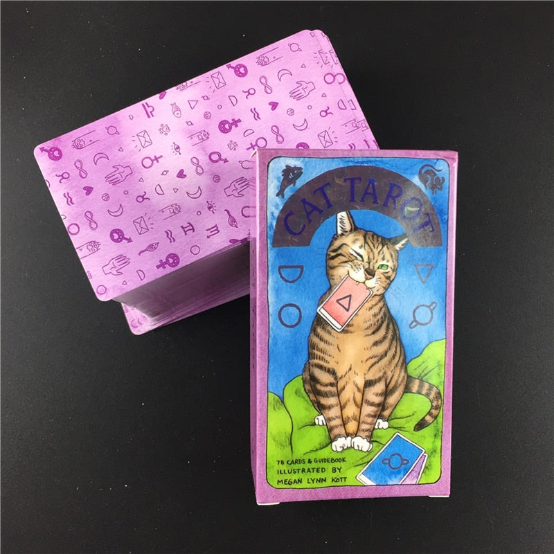 Cat Tarot Cards Magic Full English Read Fate Deck Board Game Family Playing Birthday Gift