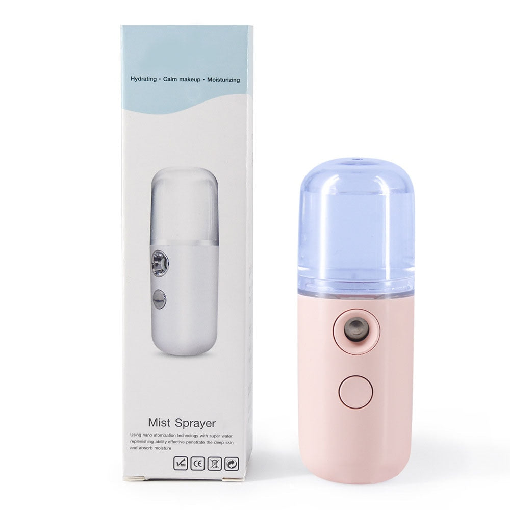 30ML Mini Nano Facial Sprayer Alcohol USB Nebulizer Face Steamer Humidifier Hydrating Anti-aging Women Beauty Skin Care Tools