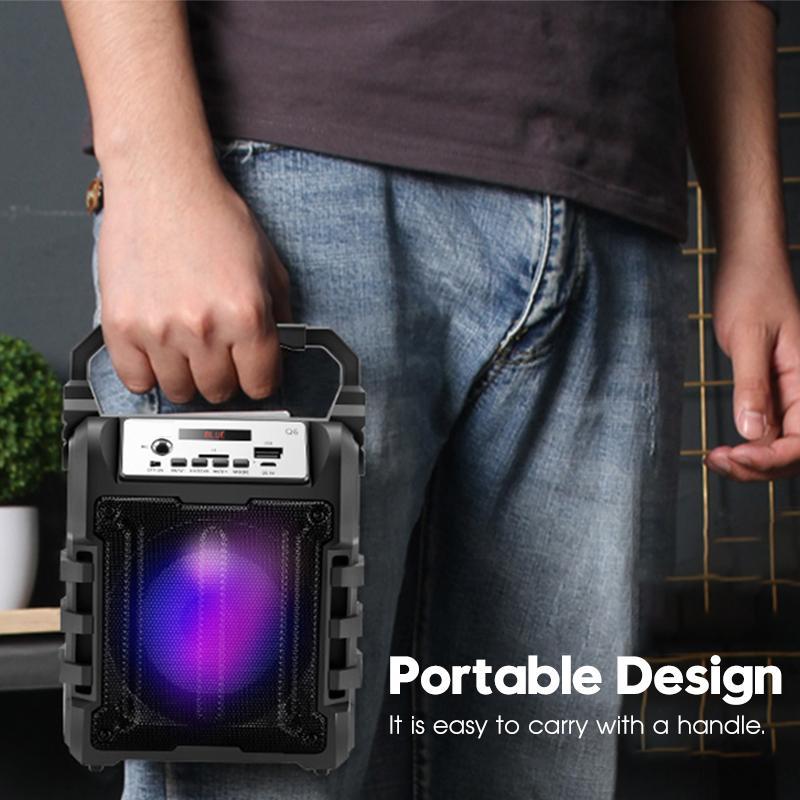Portable Karaoke Speaker 3D Wireless bluetooth Speaker System Bass Subwoofer Microphone Support Hands-free/USB/TF Card/AUX/FM