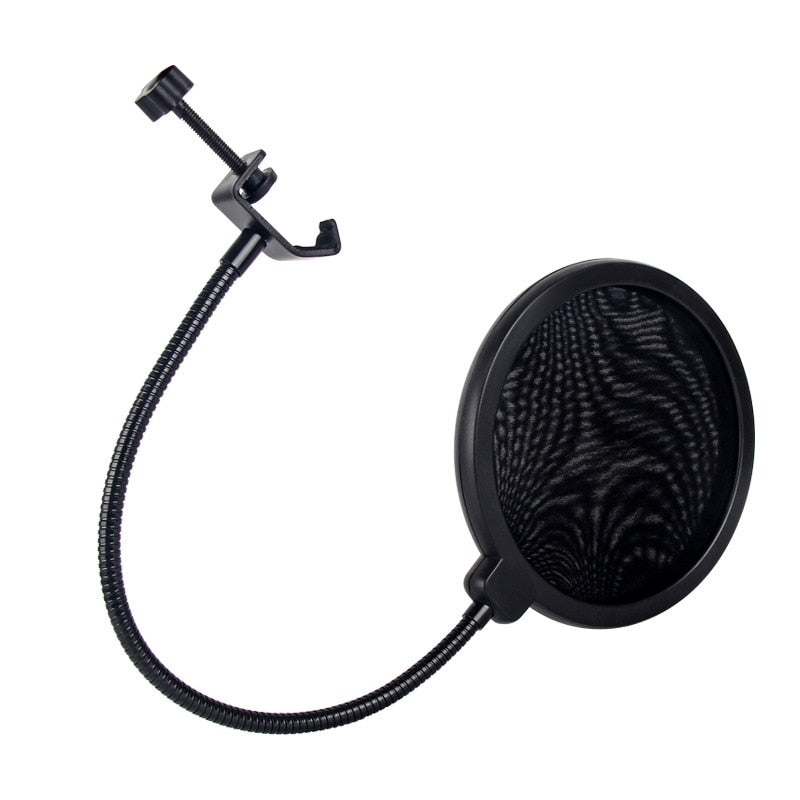 Durable Double Layer Windscreen Studio Microphone Flexible Wind Screen Mask Mic Pop Filter Bilayer Shield for Speaking Recording