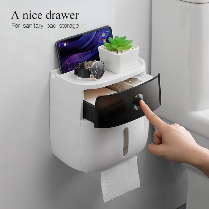 ecoco Portable Toilet Paper Holder Plastic Waterproof Paper Dispenser For Toilet Home Storage Box Bathroom Accessories
