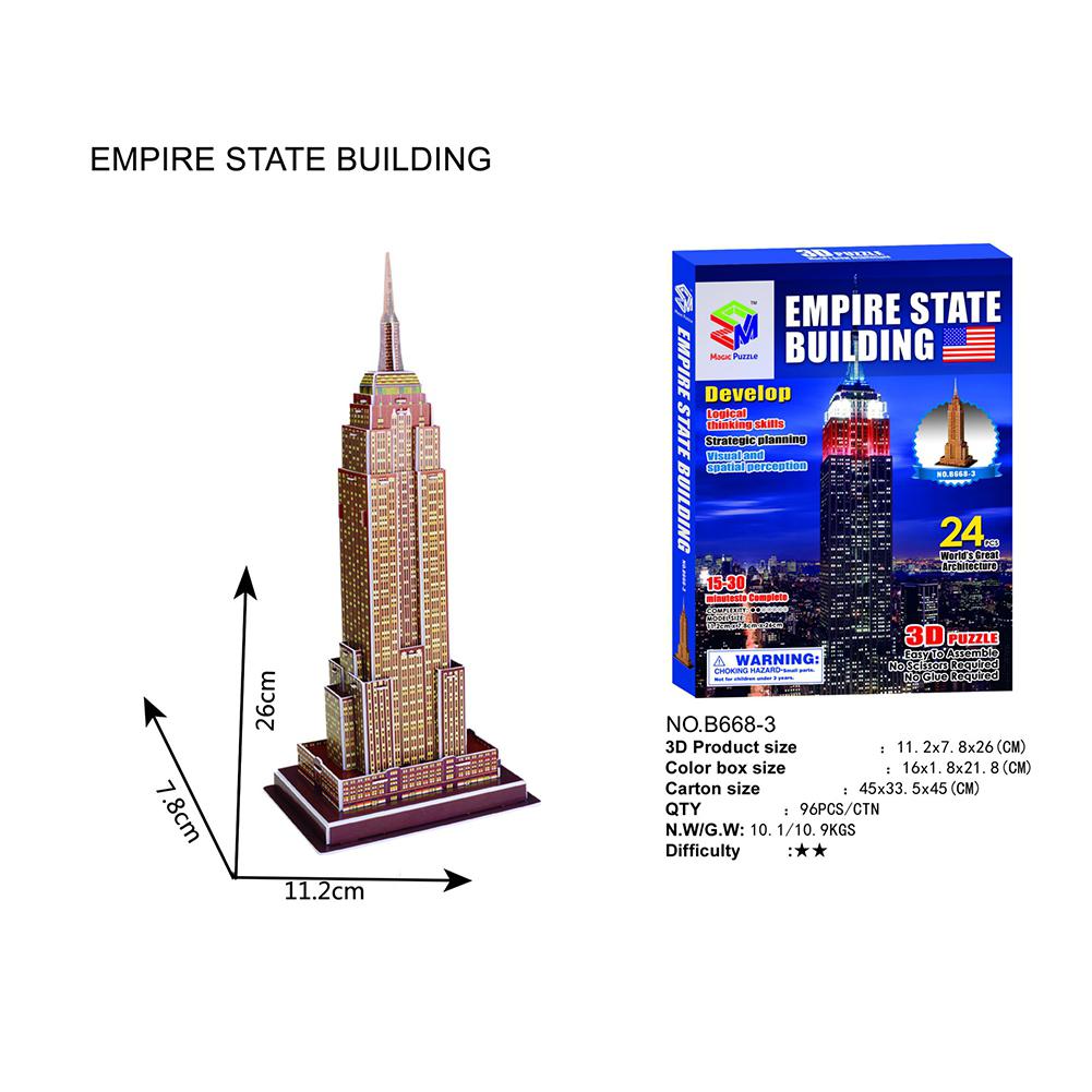 3D Puzzle Three-dimensional Word Famous Buildings Architecture Puzzle Educational Toy DIY Gift for Children and Adult