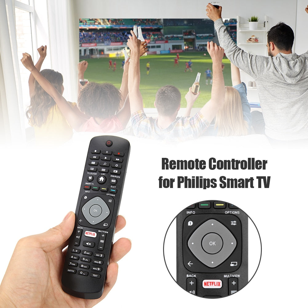 Television Remote Control Household Bedroom Replacement Accessories for PHILIPS TV with NETFLIX HOF16H303GPD24 398GR08B