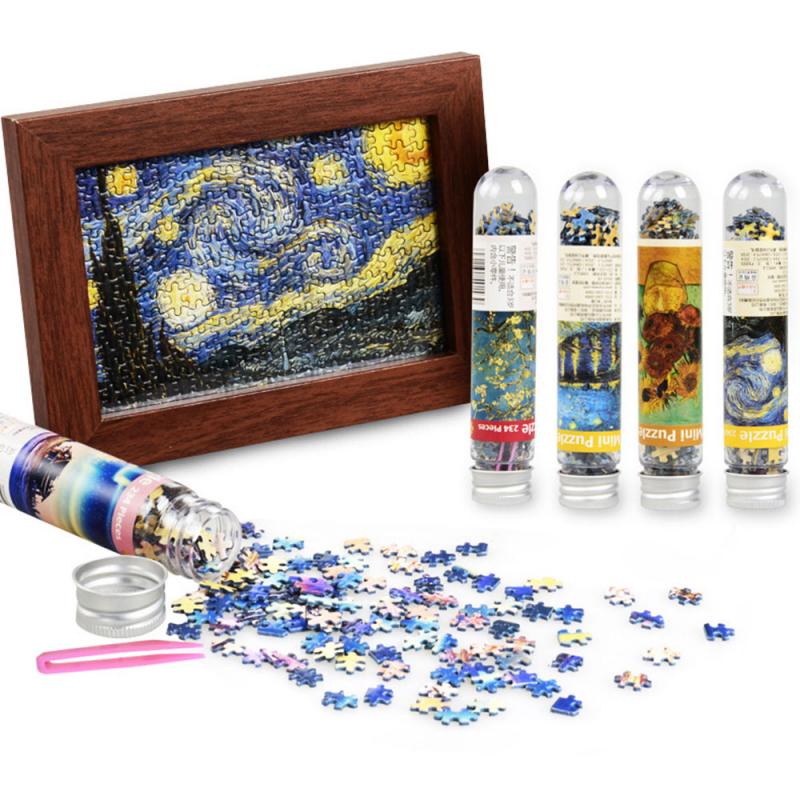 150 Piece Mini Jigsaw Puzzle Tube Paper Puzzles Game Toys For Children Adults Learning Educational Toys Assemble Toys