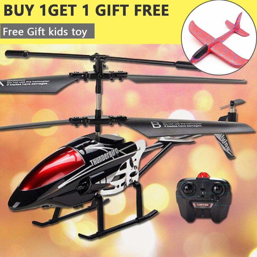 RC Helicopter 3.5 CH Radio Control Helicopter with LED Light Quadcopter Children Christmas Gifts Shatterproof Flying Toys Model