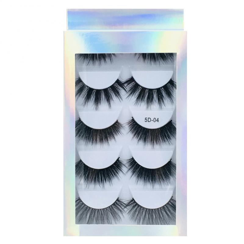 5 Pair Black Thick Fake Eyelash 3d Classic Fiber Fake False Eyelashes Faux Mink False Eyelashes Makeup Extension Fake Eyelashes
