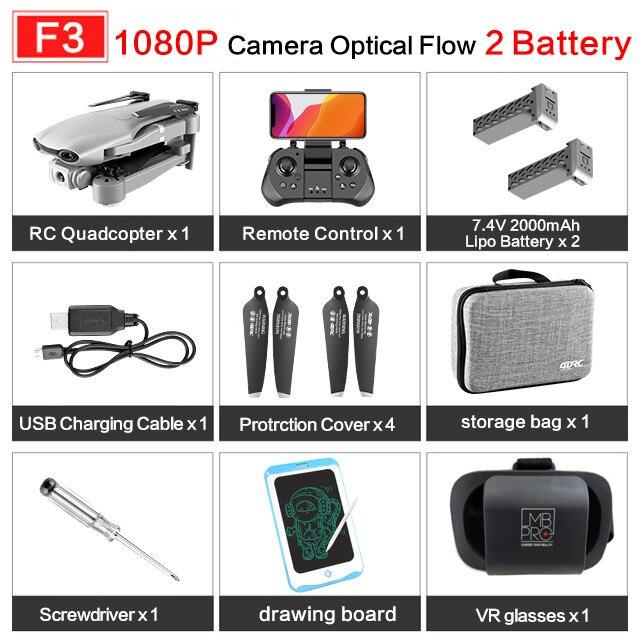 2020 NEW F3 drone GPS 4K 5G WiFi live video FPV quadrotor flight 25 minutes rc distance 500m drone HD wide-angle dual camera
