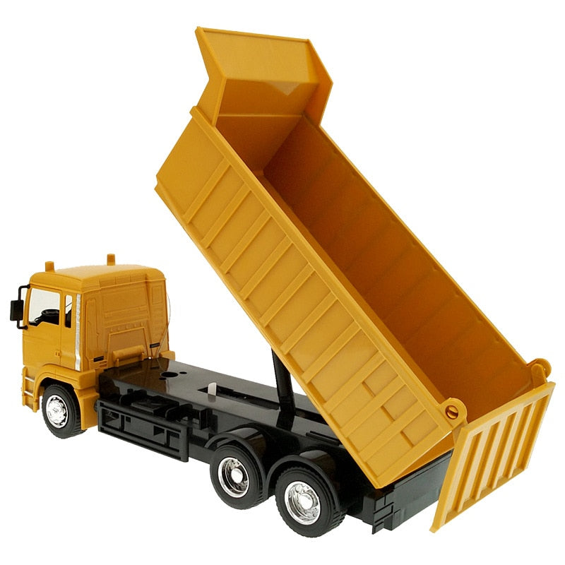 RC cars dump truck Toys for children boys Xmas birthday gifts yellow color RC Engineering truck model Beach toys transporter